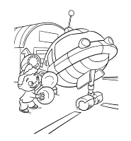 A coloring page of little einstein